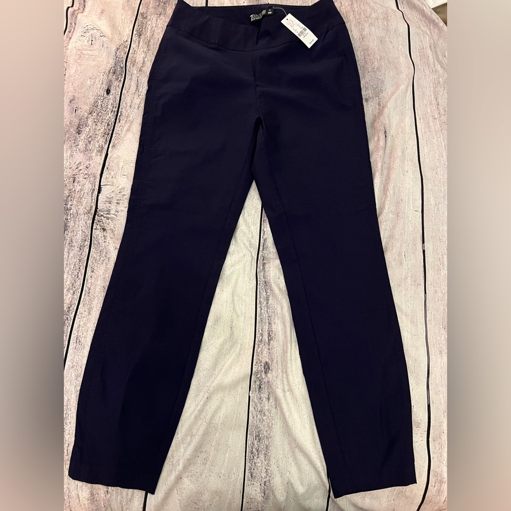 New York & Company Navy Blue Office Pants Stretch Size M